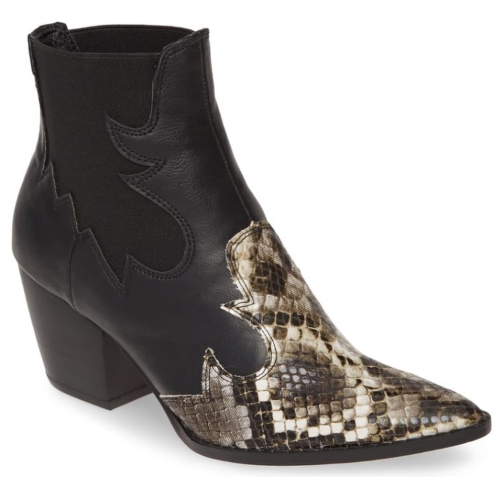 Matisse Ankle Western Booties Snake Print Western Cowboy Boots for Women